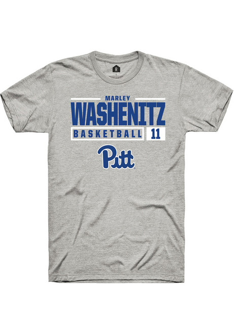 Marley Washenitz Ash Pitt Panthers NIL Stacked Box Short Sleeve T Shirt