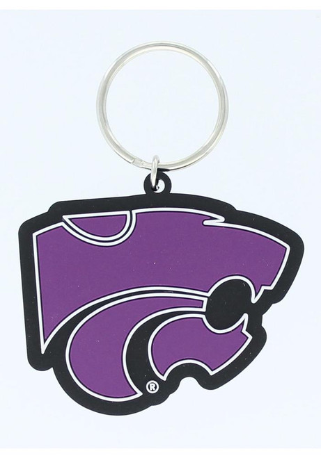 Purple K-State Wildcats PVC Keychain