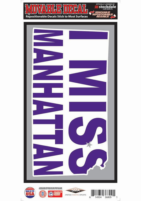 K-State Wildcats White  6x12 I Miss Manhattan Decal