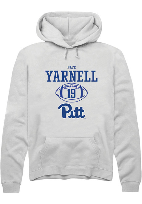 Nate Yarnell Rally Mens White Pitt Panthers NIL Sport Icon Hooded Sweatshirt