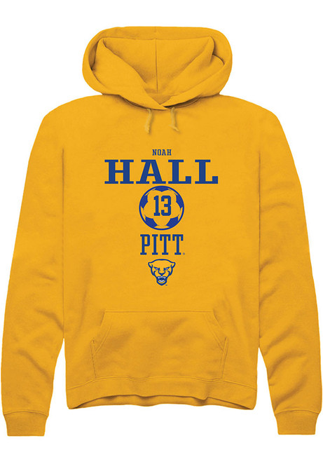 Noah Hall Rally Mens Gold Pitt Panthers NIL Sport Icon Hooded Sweatshirt