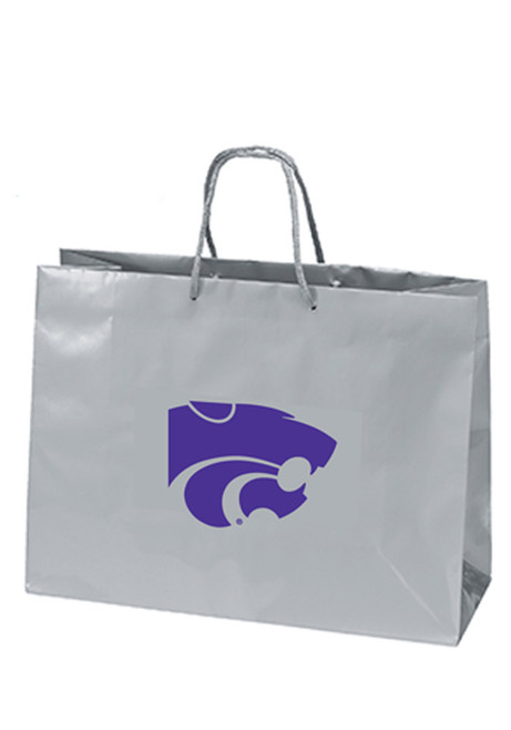 Silver K-State Wildcats 16x12 SIlver Large Metallic Gift Bag