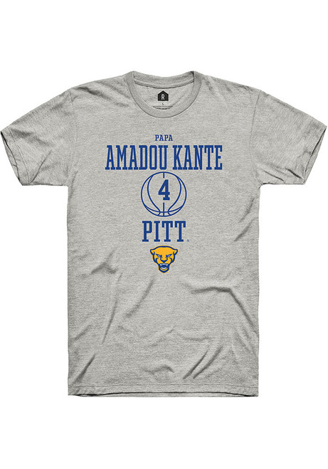 Papa Amadou Kante Ash Pitt Panthers NIL Sport Icon Short Sleeve T Shirt