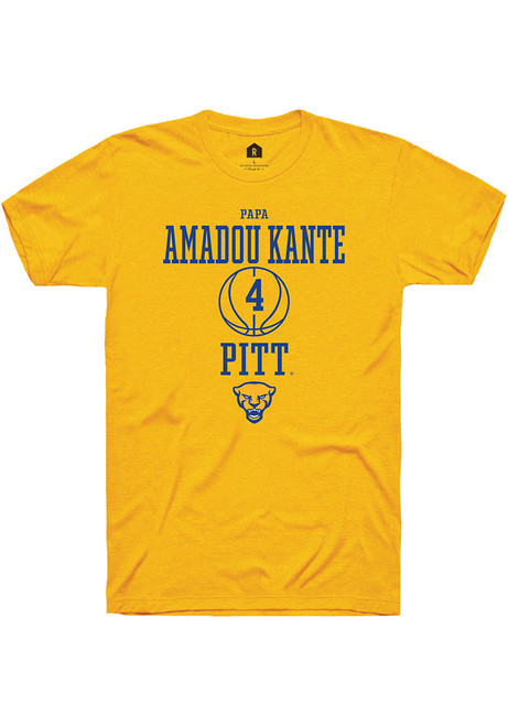 Papa Amadou Kante Gold Pitt Panthers NIL Sport Icon Short Sleeve T Shirt