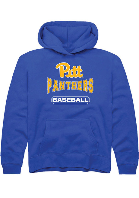 Youth Pitt Panthers Blue Rally Baseball Long Sleeve Hooded Sweatshirt