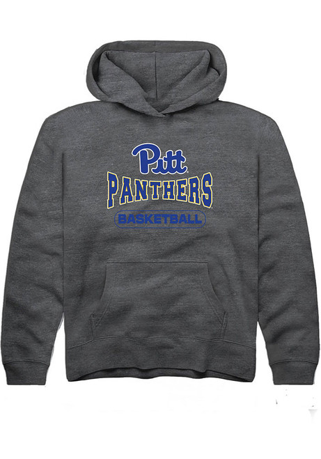 Youth Pitt Panthers Charcoal Rally Basketball Wordmark Long Sleeve Hooded Sweatshirt