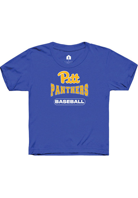 Youth Pitt Panthers Blue Rally Baseball Short Sleeve T-Shirt