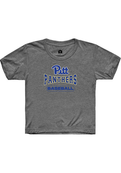 Youth Pitt Panthers Charcoal Rally Baseball Wordmark Short Sleeve T-Shirt