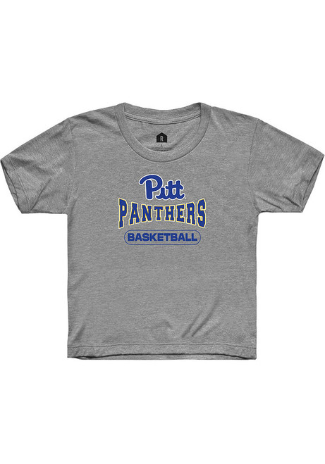 Youth Pitt Panthers Grey Rally Basketball Wordmark Short Sleeve T-Shirt