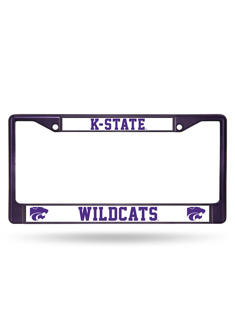 Purple K-State Wildcats Colored Chrome License Frame