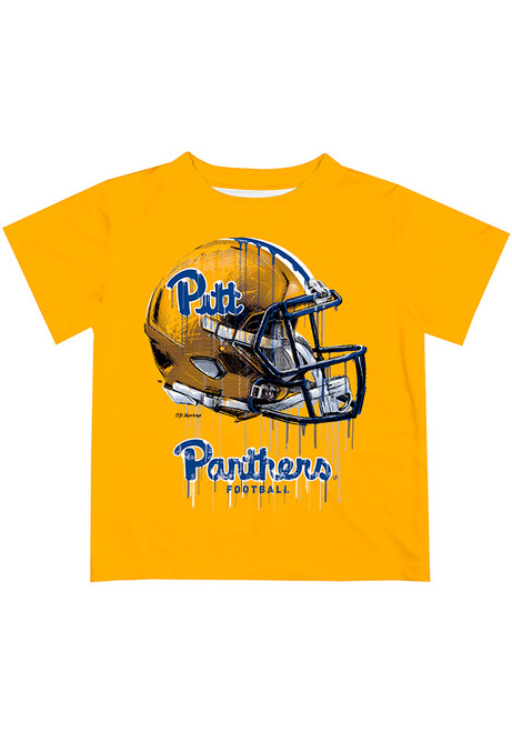 Toddler Pitt Panthers Gold Vive La Fete Helmet Short Sleeve T-Shirt