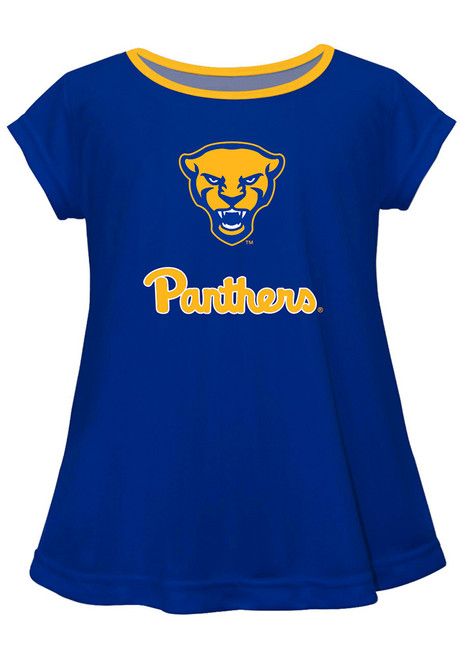 Toddler Girls Pitt Panthers Blue Vive La Fete Script Blouse Short Sleeve T-Shirt