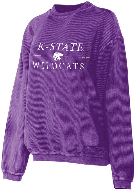 Womens Purple K-State Wildcats Corded Crew Sweatshirt