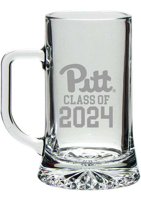 White Pitt Panthers Class of 2024 Hand Etched Crystal Maxim Stein