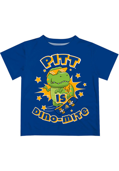 Toddler Pitt Panthers Blue Vive La Fete Dino-Mite Short Sleeve T-Shirt