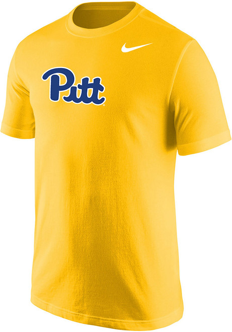 Pitt Panthers Gold Nike Core Wordmark Short Sleeve T Shirt