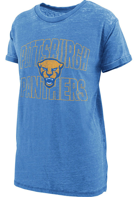 Pitt Panthers Blue Pressbox Burnout Maxine Short Sleeve T-Shirt