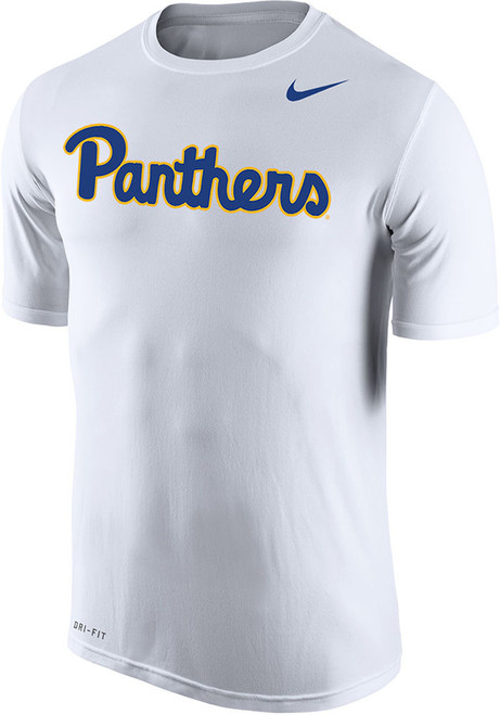 Pitt Panthers White Nike Script Name Short Sleeve T Shirt