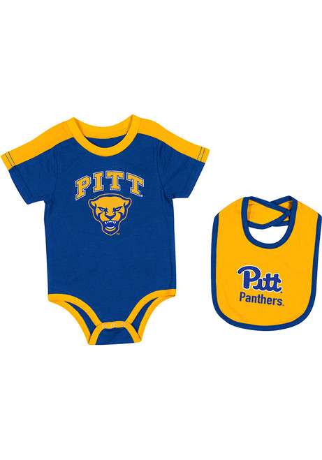 Baby Pitt Panthers Gold Colosseum Encore One Piece with Bib Set