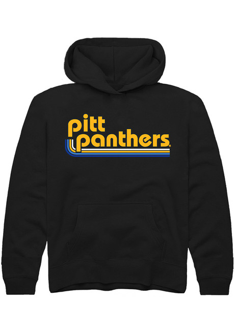 Youth Pitt Panthers Black Rally Hail to Pitt Long Sleeve Hooded Sweatshirt