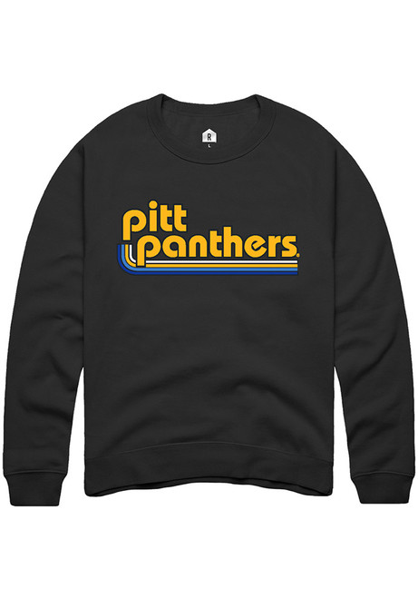 Mens Pitt Panthers Black Rally Hail to Pitt Crew Sweatshirt