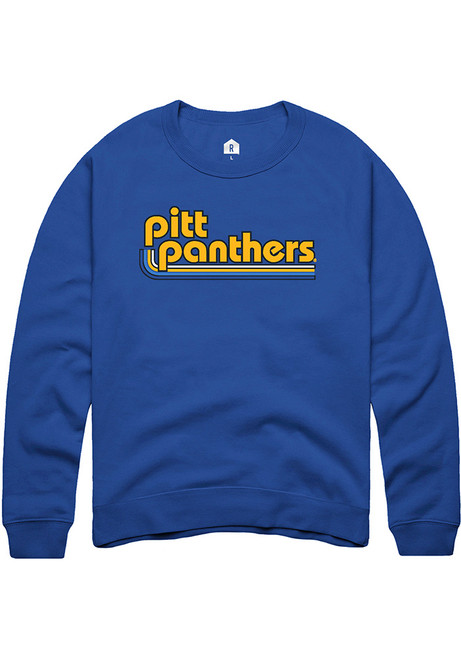 Mens Pitt Panthers Blue Rally Hail to Pitt Crew Sweatshirt