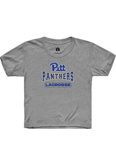 Youth Pitt Panthers Grey Rally Lacrosse Wordmark Short Sleeve T-Shirt