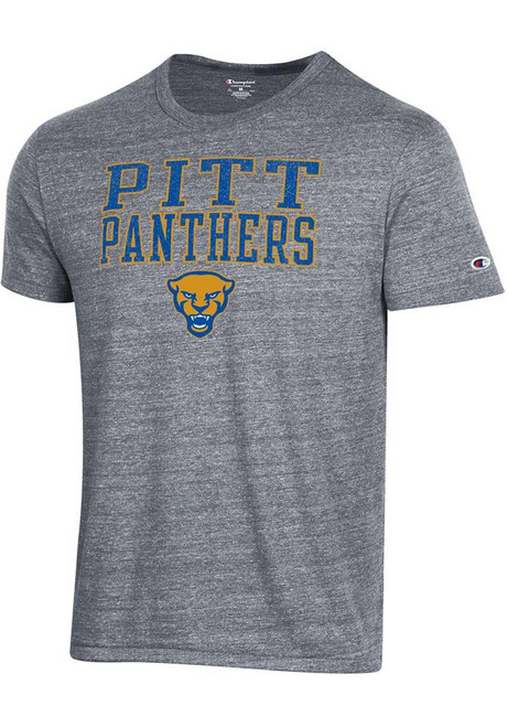 Pitt Panthers Grey Champion Tri-Blend Short Sleeve Fashion T Shirt