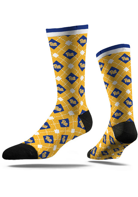 Repeat Argyle Design Pitt Panthers Mens Argyle Socks - Blue