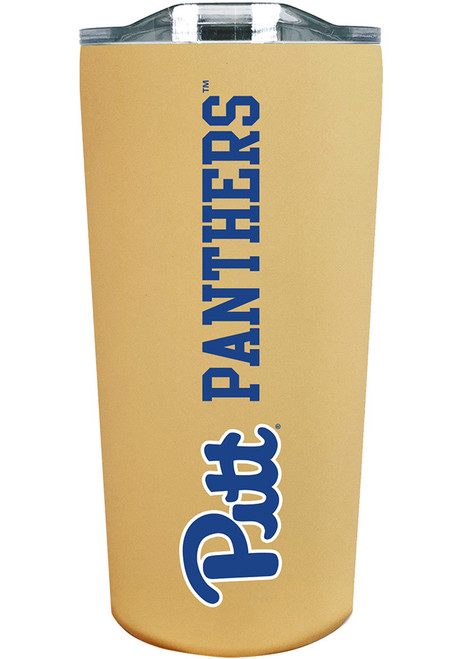 Gold Pitt Panthers Team Logo 18oz Soft Touch Stainless Steel Tumbler