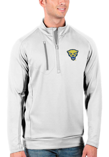 Mens Pitt Panthers White Antigua Generation Mascot Qtr Zip Pullover