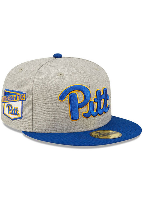 Pitt Panthers New Era Heather Patch 59FIFTY Fitted Hat - Grey