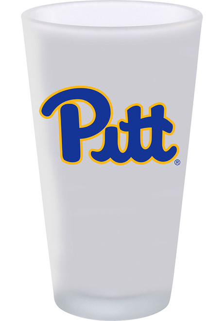 White Pitt Panthers 16oz White Frosted Pint Glass