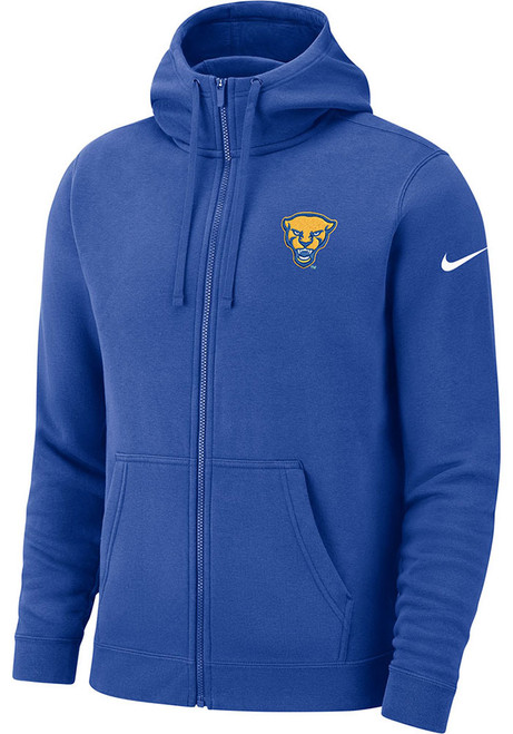 Mens Pitt Panthers Blue Nike Sideline Club Fleece Long Sleeve Full Zip Jacket