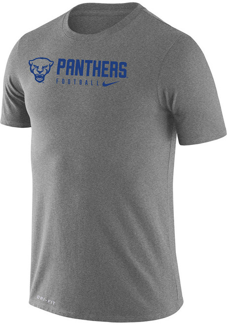 Pitt Panthers Grey Nike Legend Team Issue Football Short Sleeve T Shirt