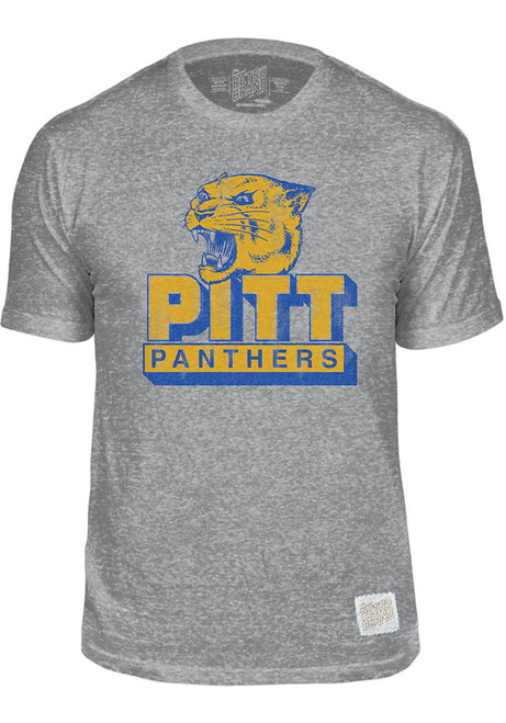 Pitt Panthers Grey Original Retro Brand Vault Logo Short Sleeve Fashion T Shirt