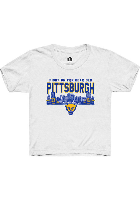 Youth Pitt Panthers White Rally Skyline Short Sleeve T-Shirt