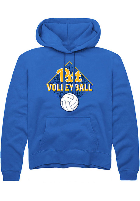 Mens Pitt Panthers Blue Rally Volleyball Diamond Hooded Sweatshirt