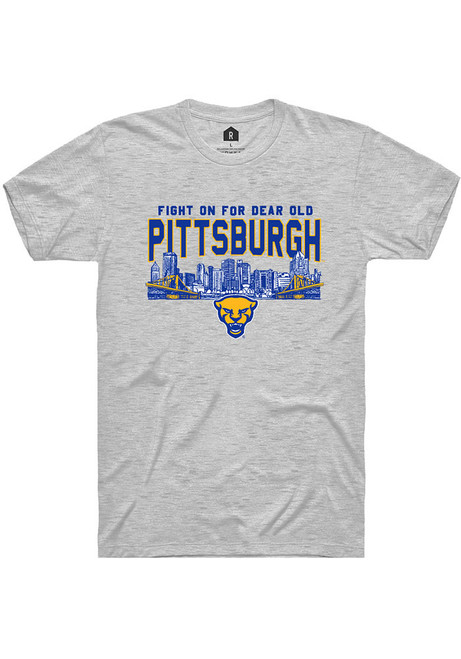 Pitt Panthers Ash Rally Skyline Short Sleeve T Shirt