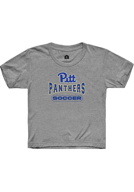 Youth Pitt Panthers Grey Rally Soccer Wordmark Short Sleeve T-Shirt