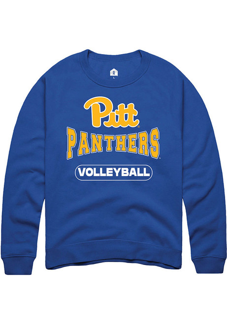 Mens Pitt Panthers Blue Rally Volleyball Crew Sweatshirt