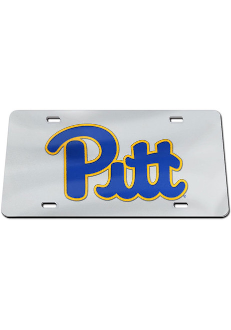 Pitt Panthers Silver  Team Logo Silver License Plate