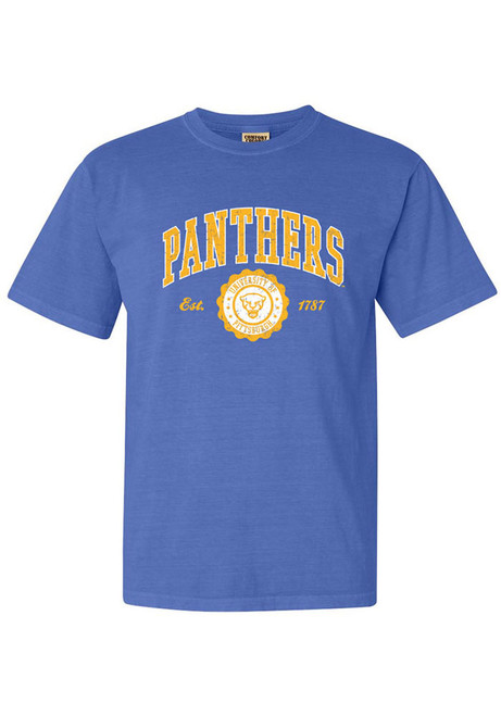 Pitt Panthers Arch Seal Logo Short Sleeve T-Shirt - Blue