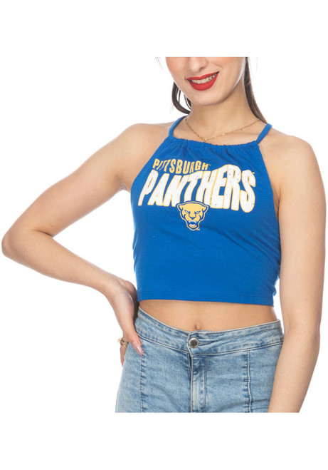 Womens Blue Pitt Panthers Halter Tank Top