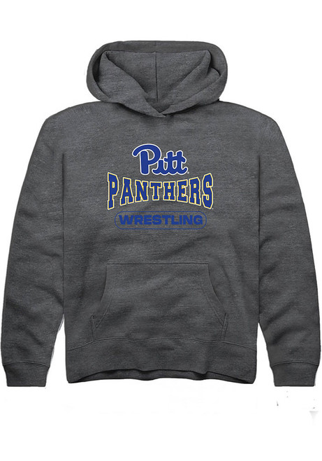 Youth Pitt Panthers Charcoal Rally Wrestling Wordmark Long Sleeve Hooded Sweatshirt