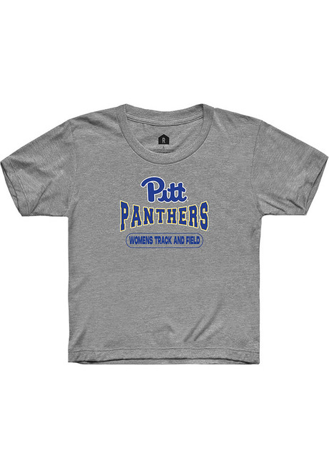 Youth Pitt Panthers Grey Rally Womens Track & Field Wordmark Short Sleeve T-Shirt