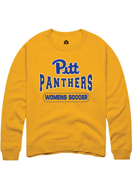 Mens Pitt Panthers Gold Rally Womens Soccer Crew Sweatshirt