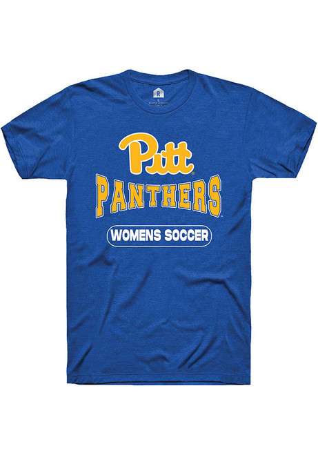 Pitt Panthers Blue Rally Womens Soccer Wordmark Short Sleeve T Shirt