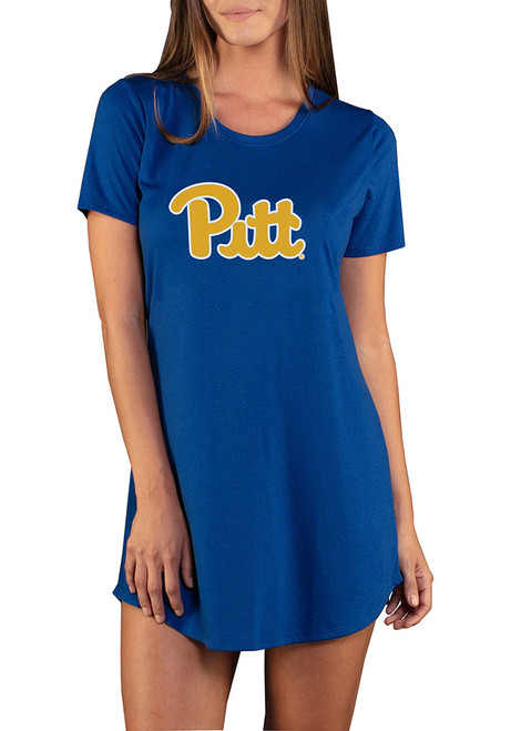 Womens Pitt Panthers Blue Concepts Sport Marathon Loungewear Sleep Shirt