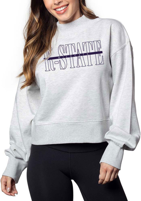 Womens Ash K-State Wildcats Hailey Crew Sweatshirt